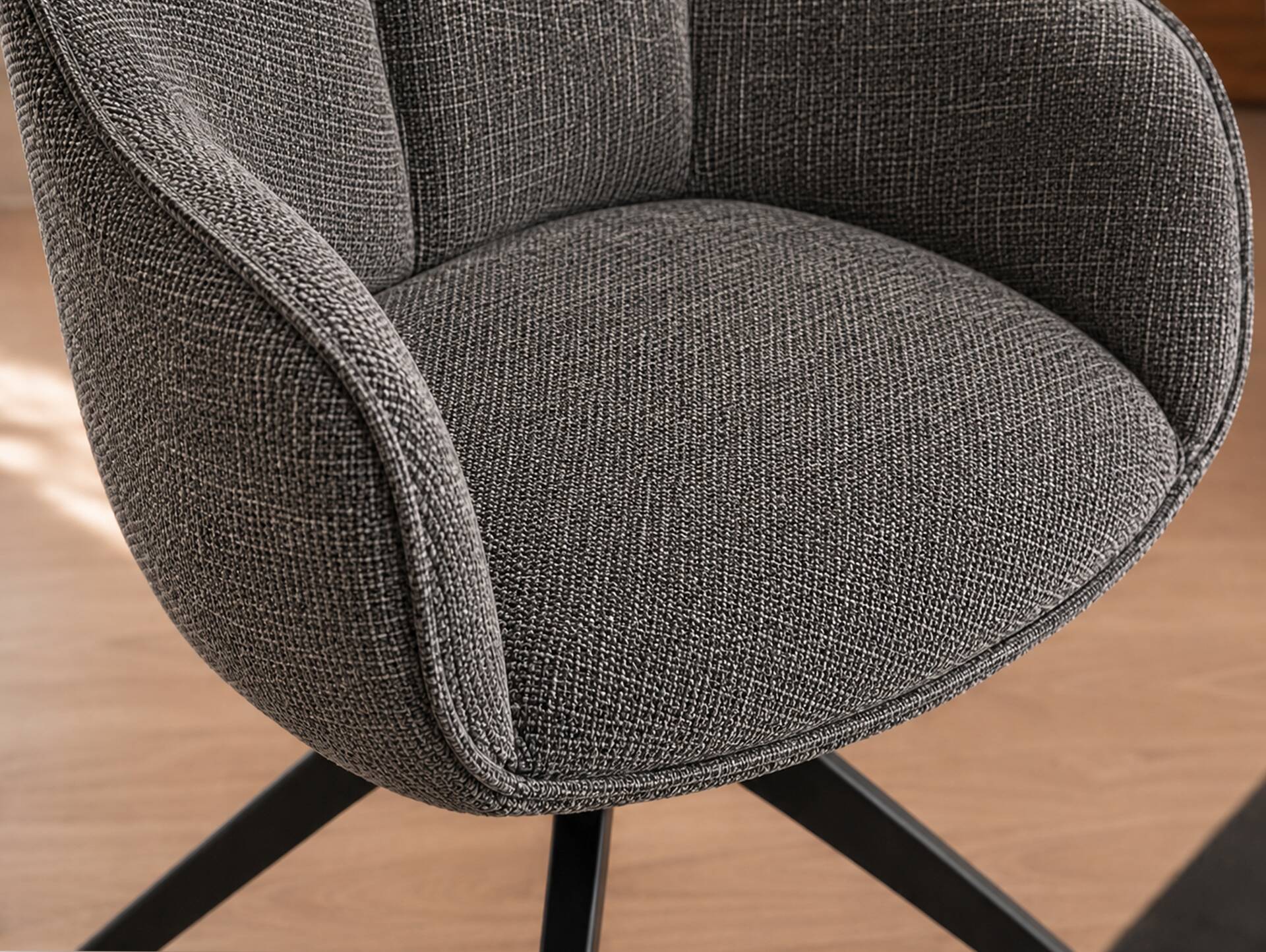 LONDON Schalenstuhl, Material Strukturstoff Anthrazit | 1 Stück