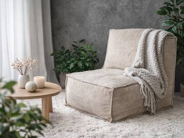 COZY Sitzsack, Material Cord Creme