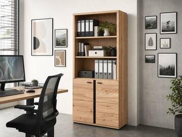 SAN MARINO Büroschrank II, Material Teilmassiv, Altesche gebürstet / Artisan eichefarbig