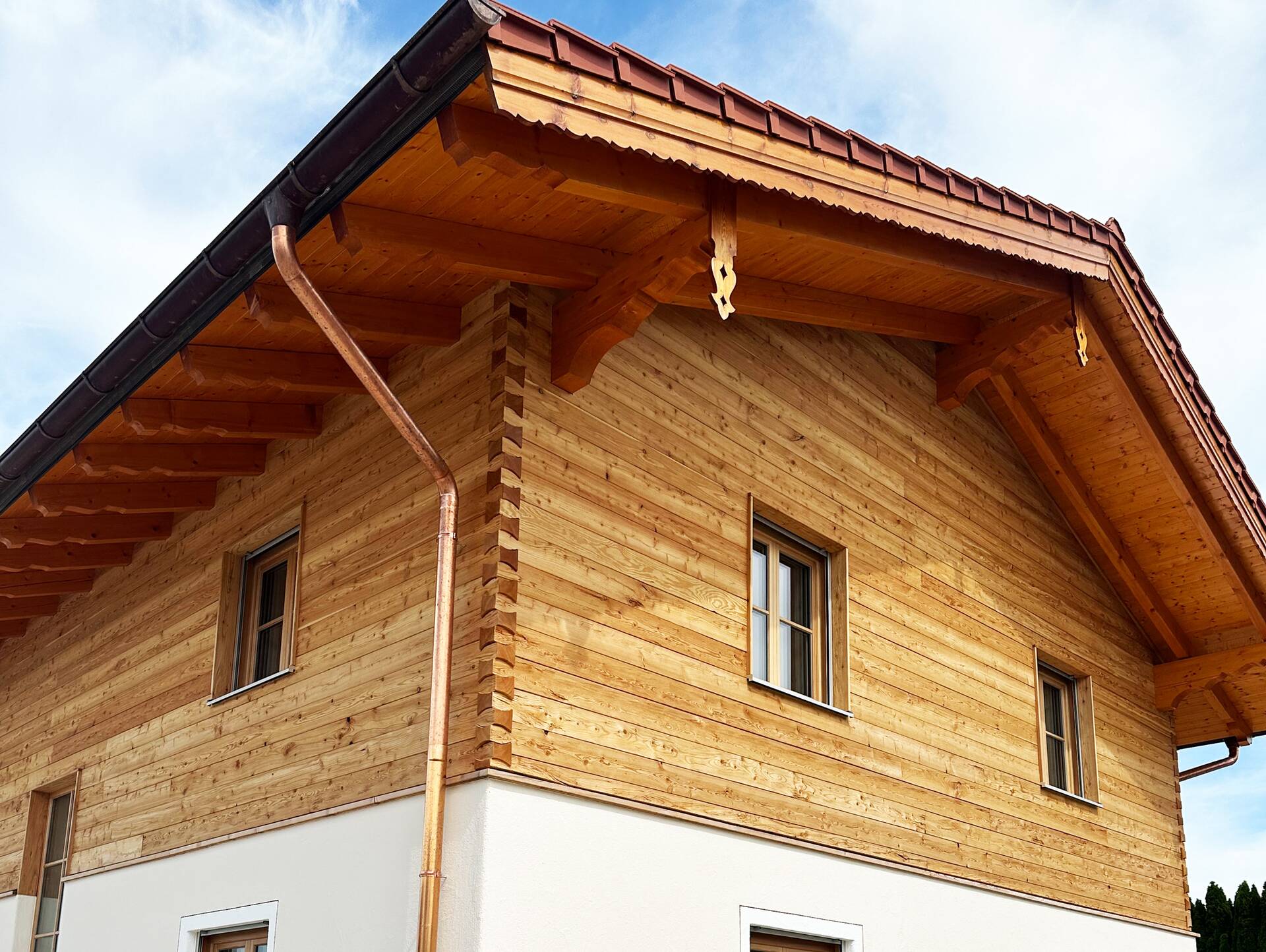 KLINGSCHROT Blockwandschalung/Nut- und Federbrett/Schalungsbrett, Material Massivholz, gehackt/gebürstet Fichte natur | 2 Meter