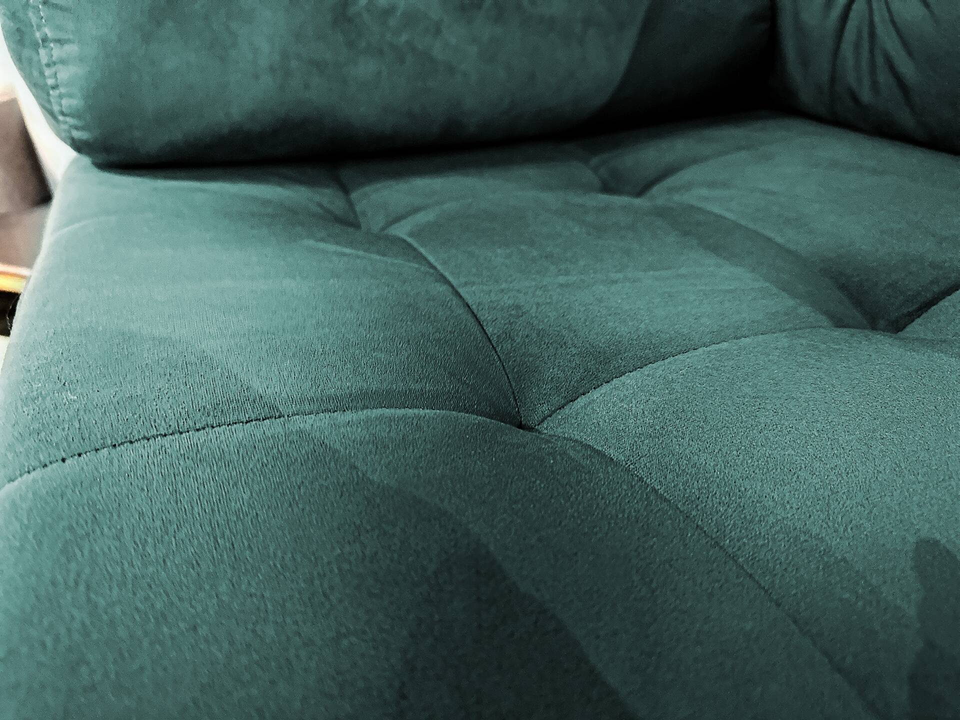 GLAMMI 3-Sitzer Sofa mit Samtbezug, Füße Buche massiv Dunkelgrün