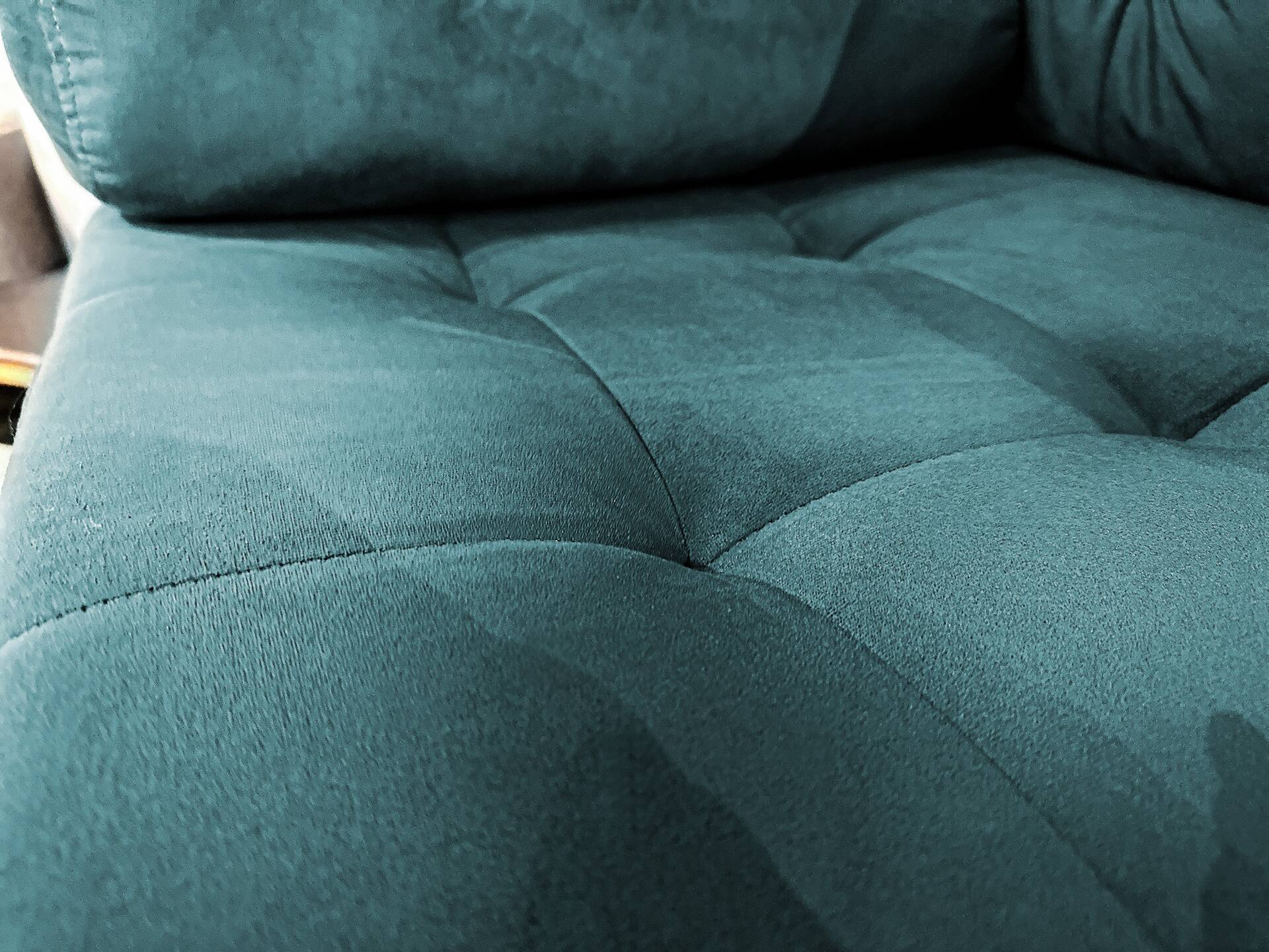 GLAMMI 2-Sitzer Sofa mit Samtbezug, Füße Buche massiv Petrol