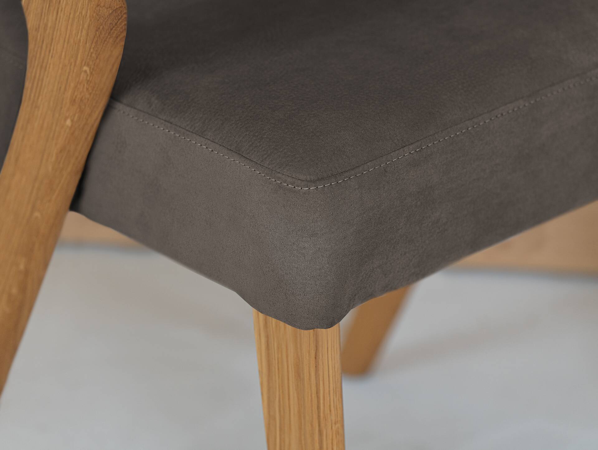 ALONA Polsterstuhl, Material Massivholz/Bezug Kunstleder Eiche | espresso