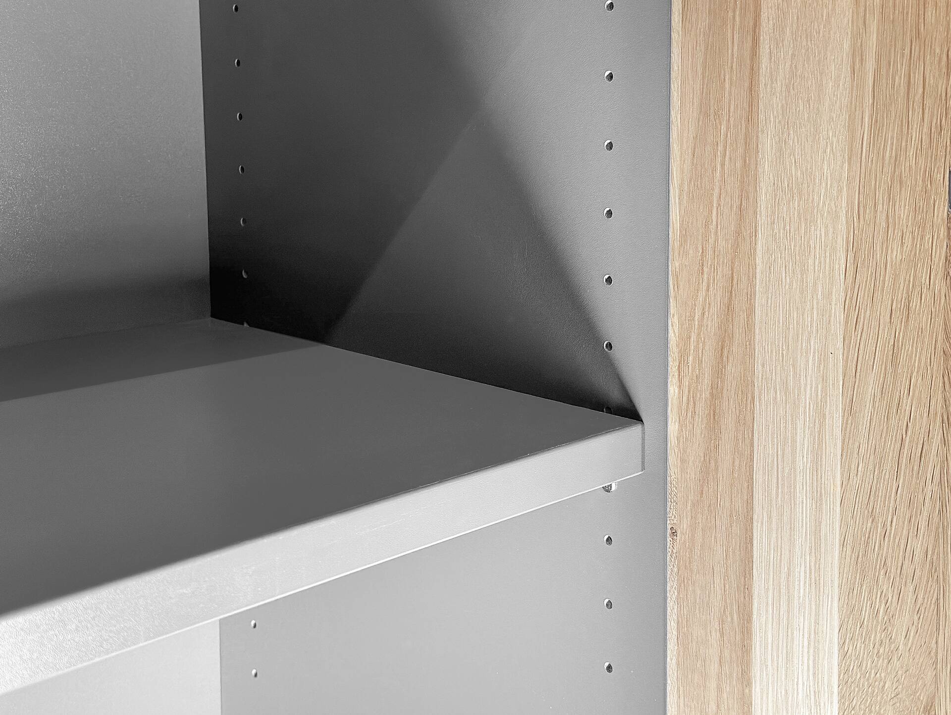 OFFICE OAK Aktenschrank VII, Material teilmassiv, Eiche/graphitfarbig 
