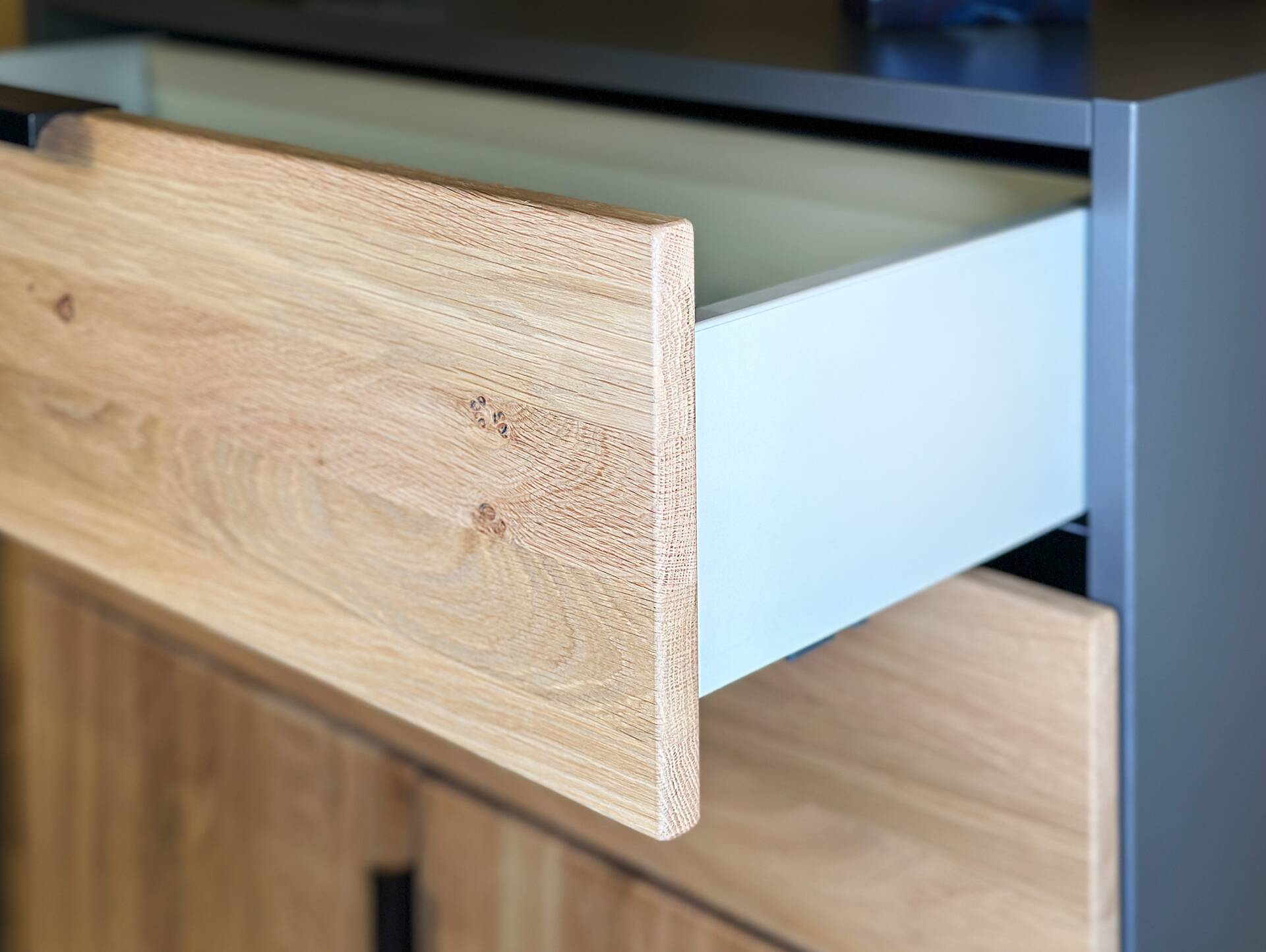 OFFICE OAK Aktenschrank VI, Material teilmassiv, Eiche/graphitfarbig 