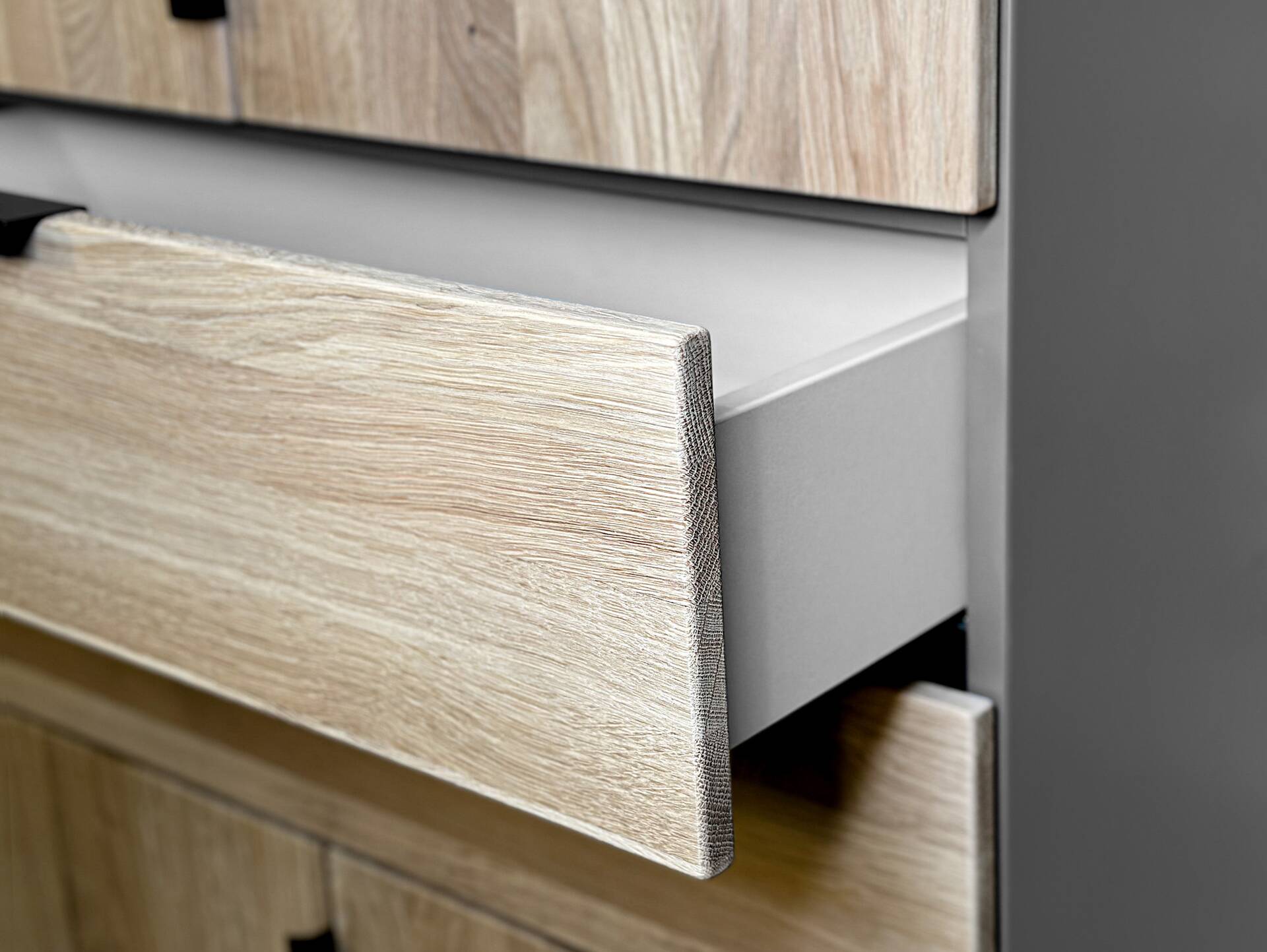 OFFICE OAK Aktenschrank IX, Material teilmassiv, Eiche/graphitfarbig 