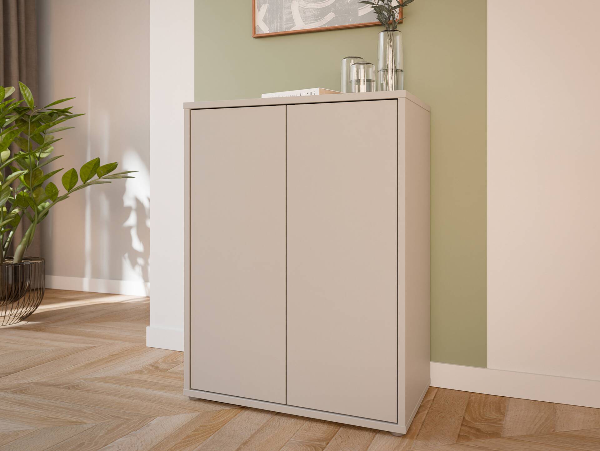 ADIAGO Kommode mit 2 Türen, Material Dekorspanplatte Sand