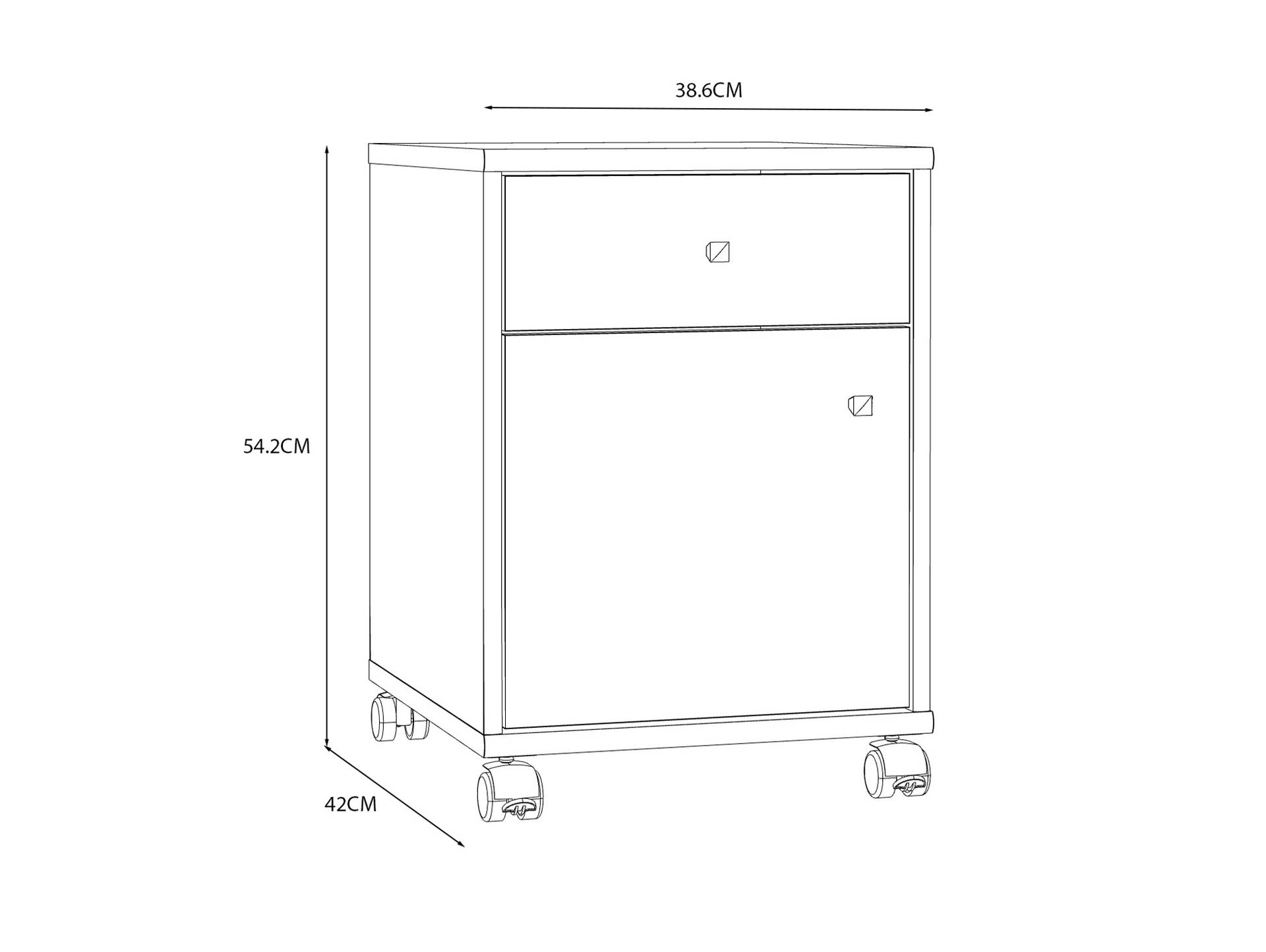 EASY OFFICE NEW Rollcontainer, Material Dekorspanplatte 