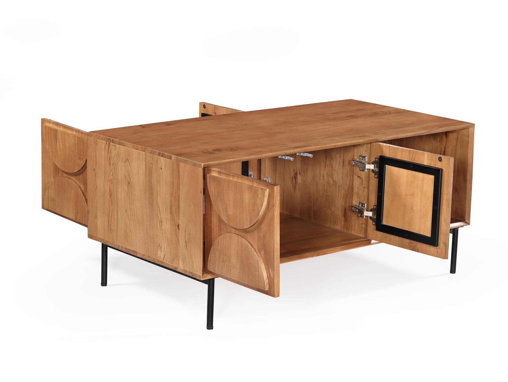 CATANDO Couchtisch, Material Massivholz, Akazie honigfarben 