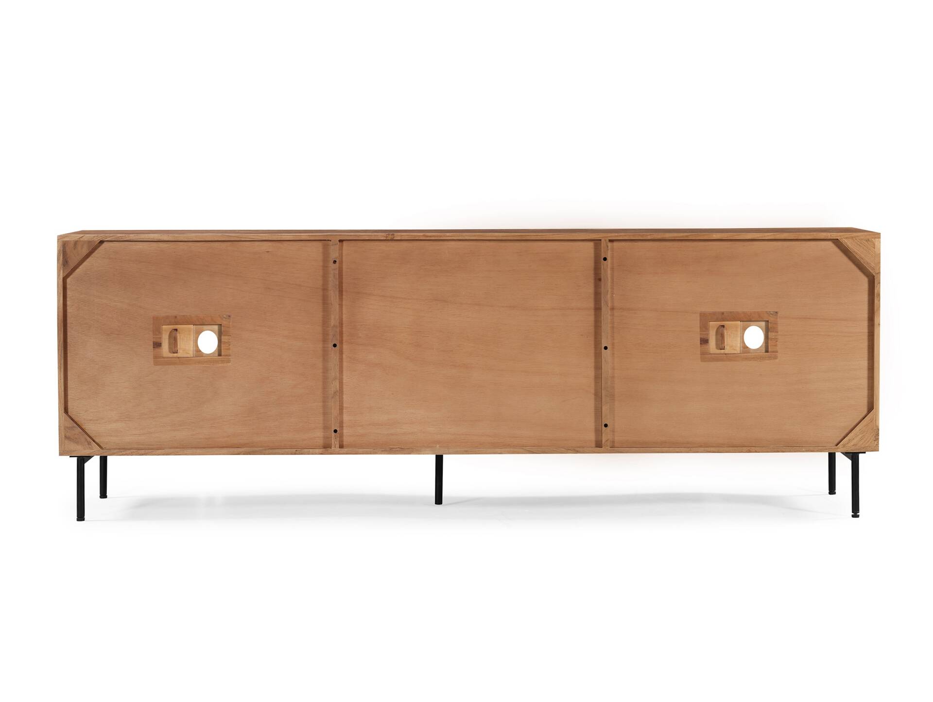 CATANDO TV-Element, Material Massivholz, Akazie honigfarben/Abs. schwarz 