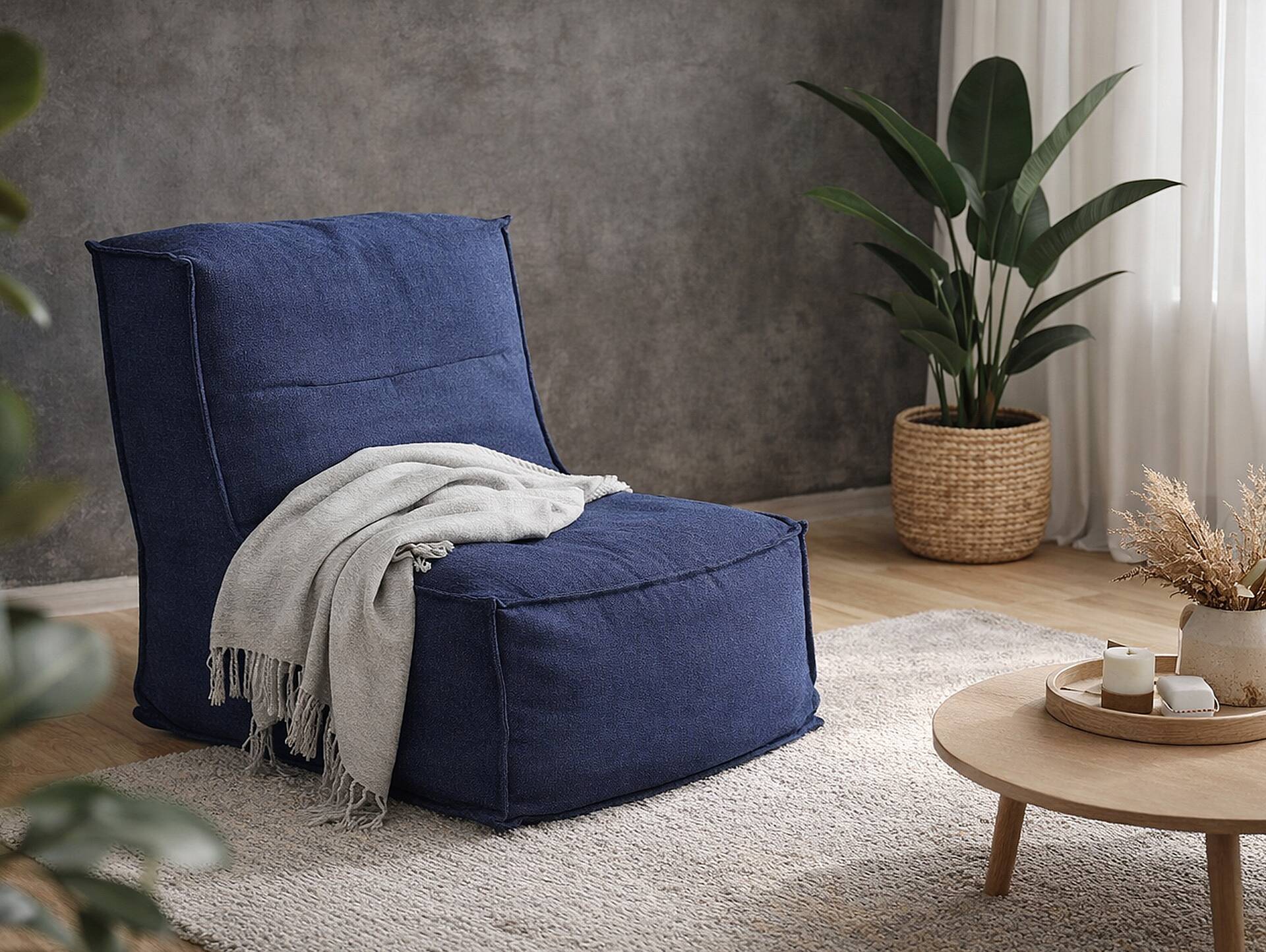 COZY Sitzsack, Material Stoffbezug Dunkelblau