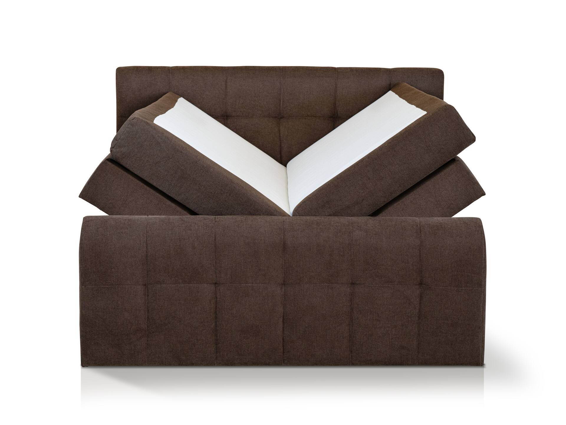 ARTEMIS NEW Boxspringbett, Material Stoff 160 x 200 cm | Braun | Härtegrad 2
