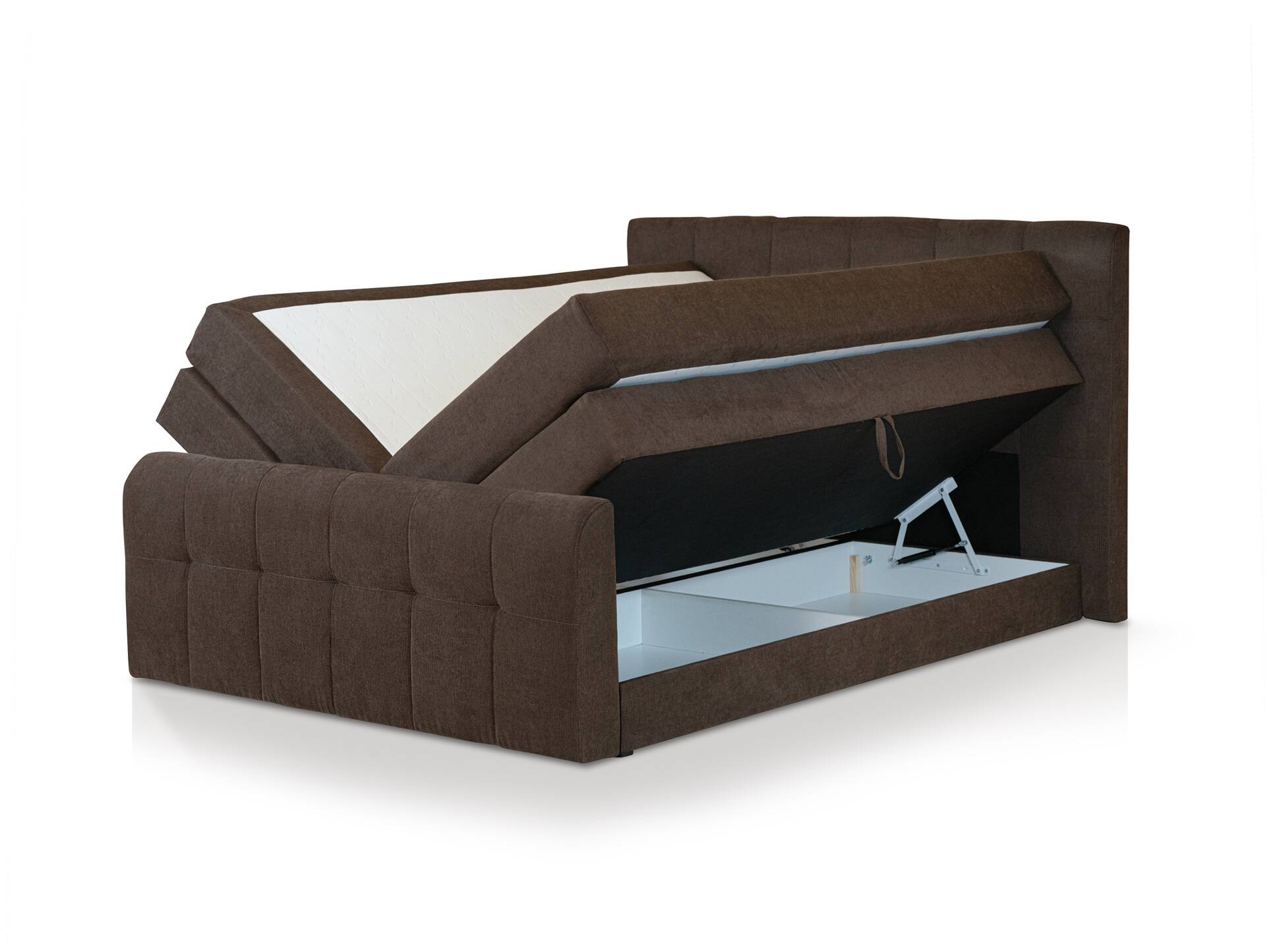 ARTEMIS NEW Boxspringbett, Material Stoff 180 x 200 cm | Braun | Härtegrad 2