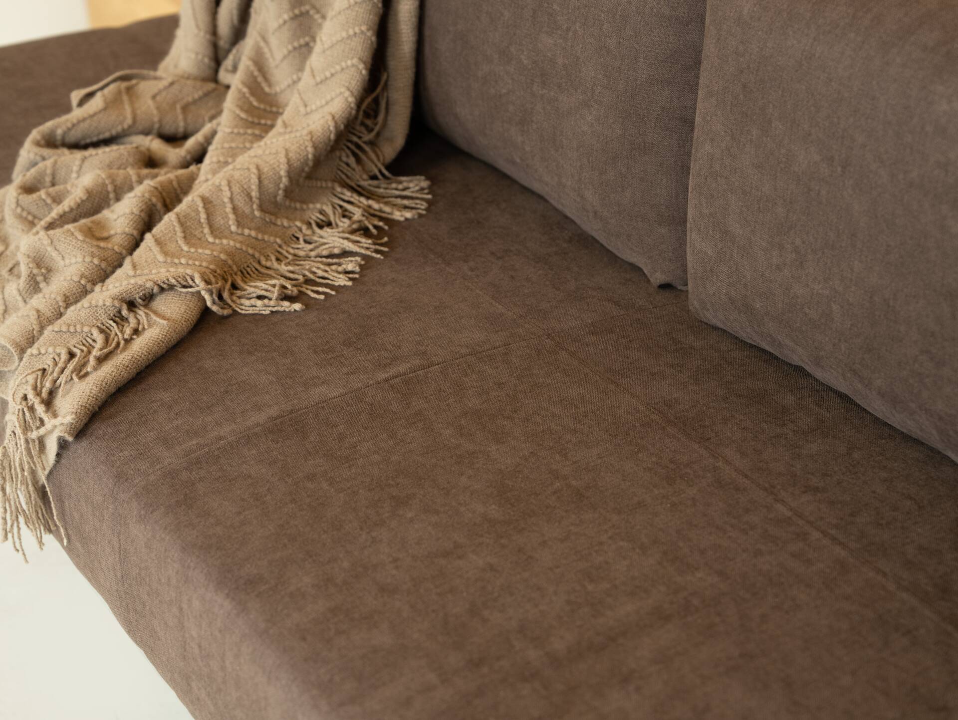 SANTON Sitzbank, Material Stoffbezug 190 cm | braun | mit Rückenlehne