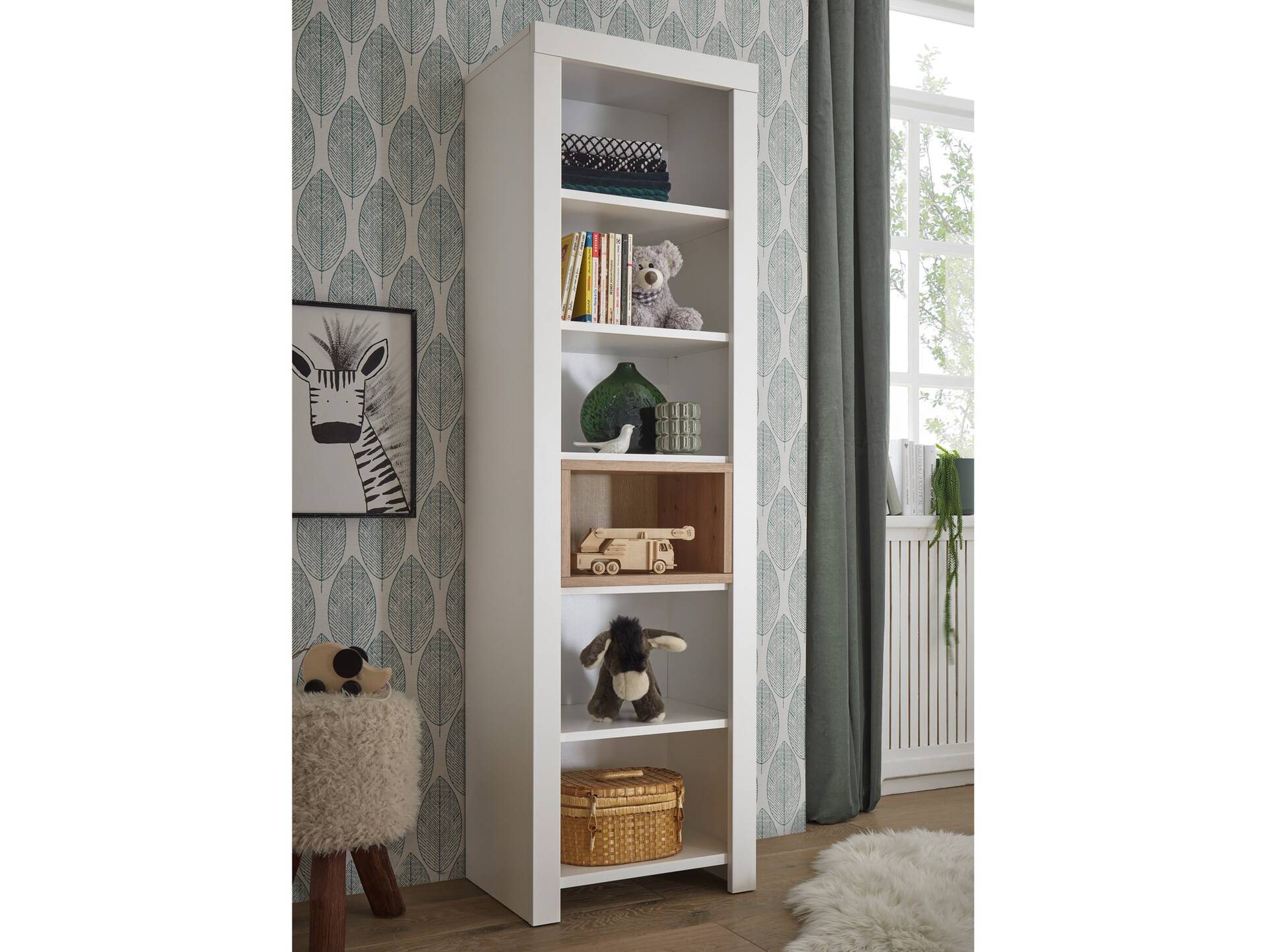 FABI Komplett-Babyzimmer, Material Spanplatte, weiß/Artisan Eichefarbig 