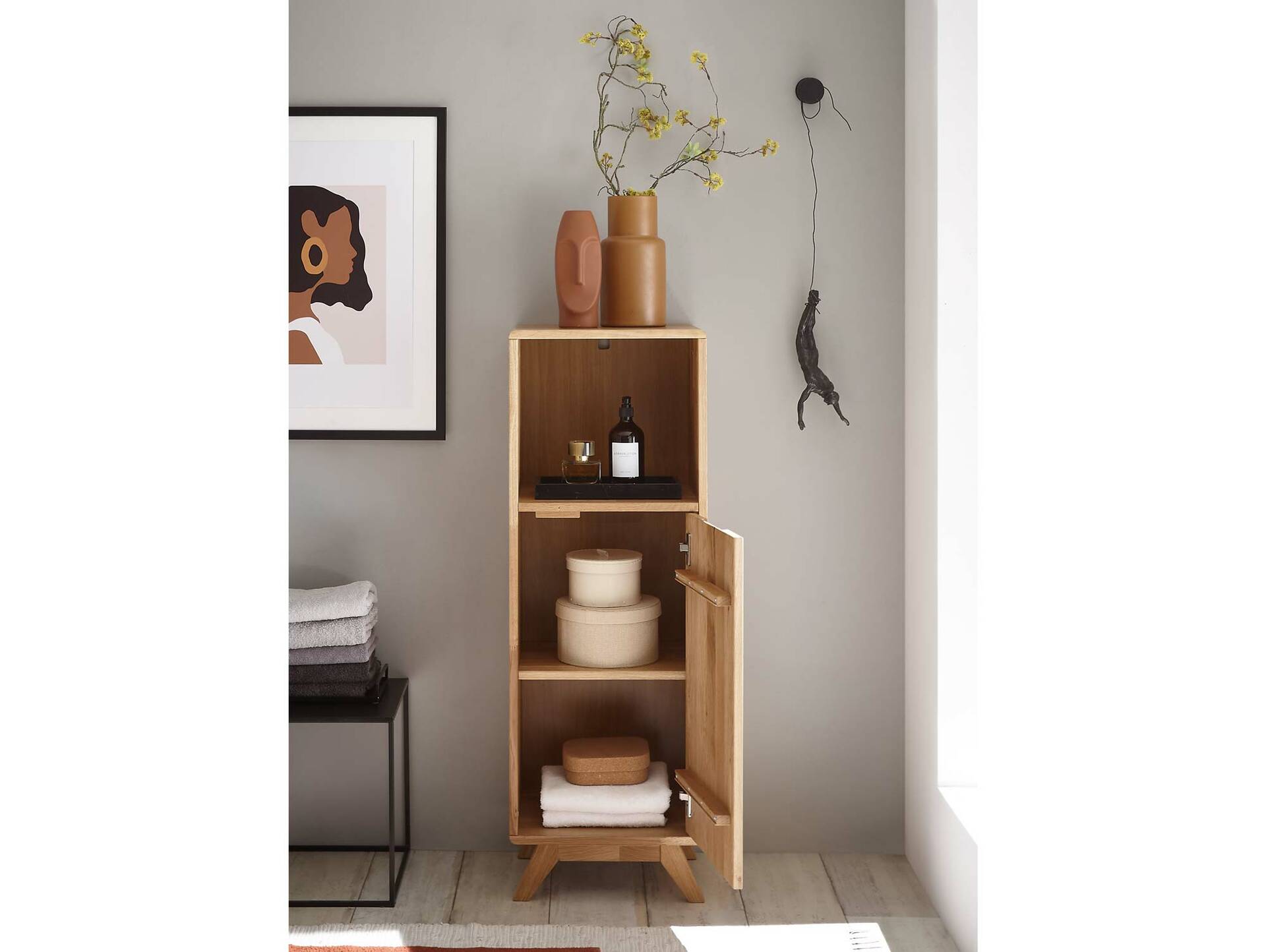 LEONARD Midi-Schrank II, Material Massivholz, Wildeiche geölt 