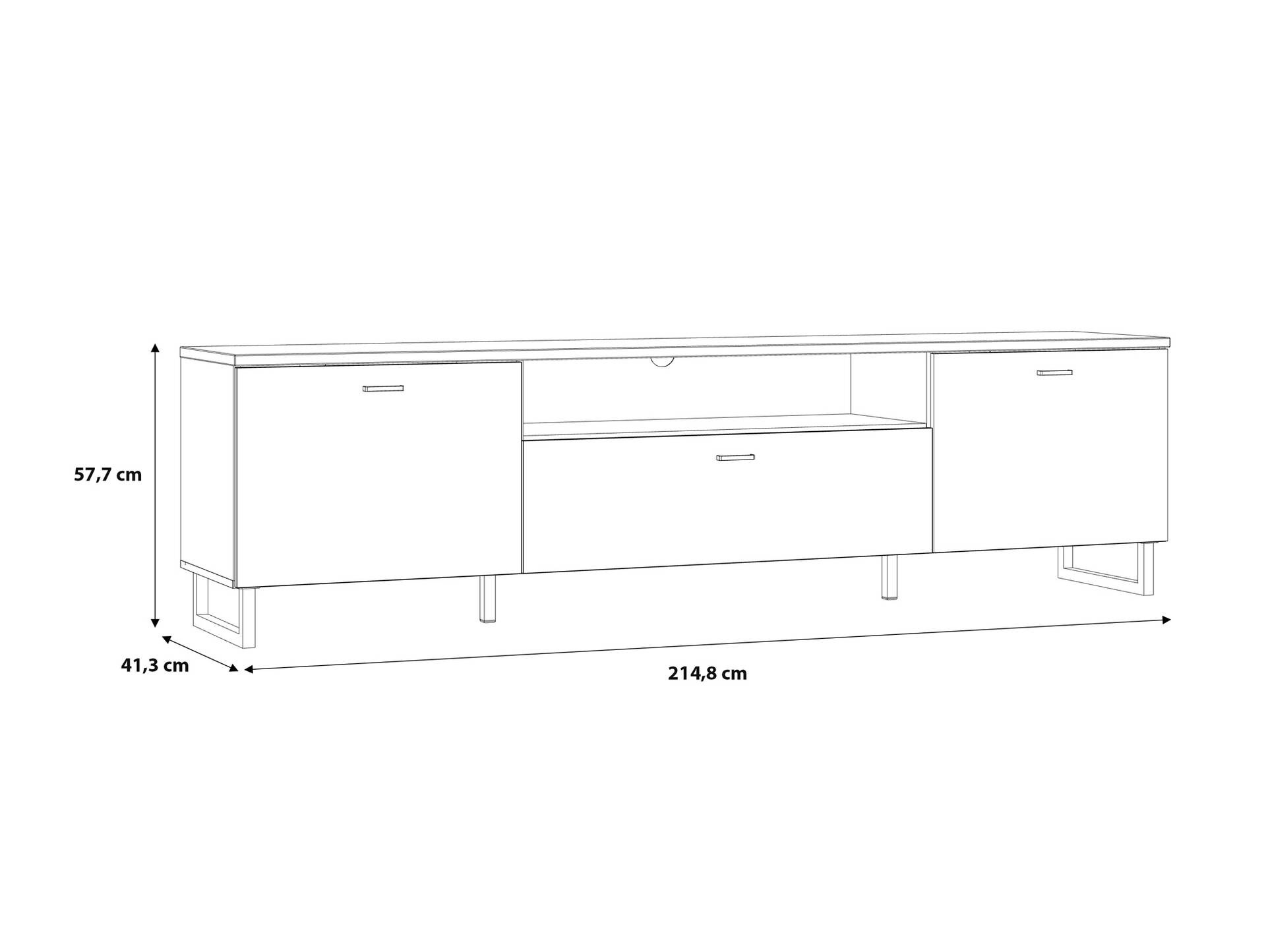 LORDANA TV-Element II, Material Spanplatte, Artisan Eiche Nachbildung/grau 