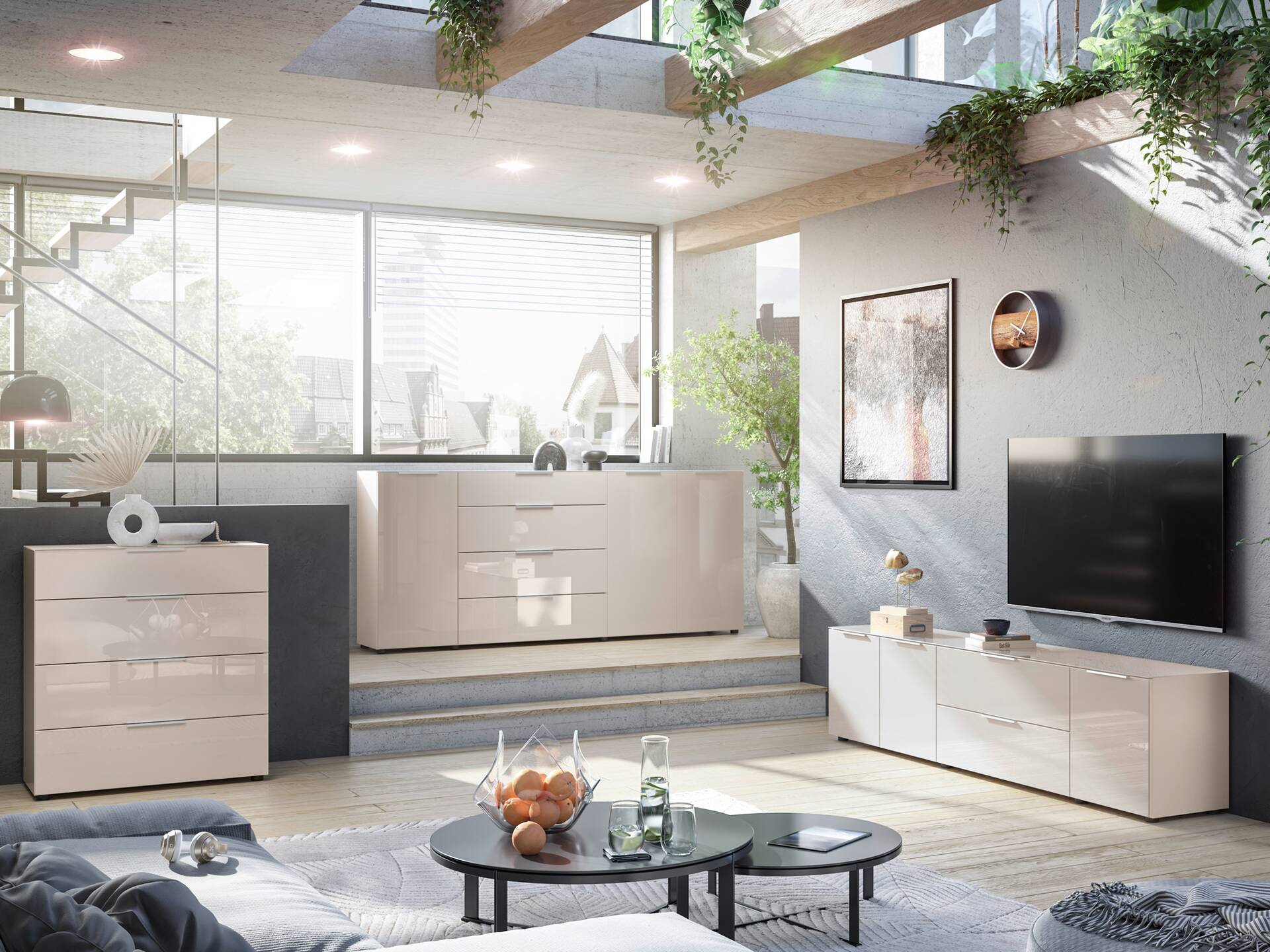 SANTORINI Kommode 10, Material Spanplatte, Kashmirfarbig 