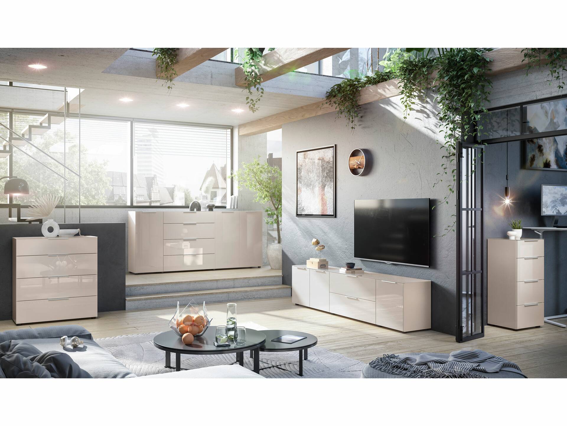 SANTORINI Kommode 5, Material Spanplatte, Kashmirfarbig 