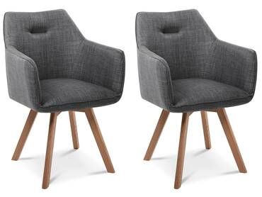 Design Stuhl MARVIN Esszimmerstuhl Stühle Bezug Echtleder Beine Eiche Massivholz 