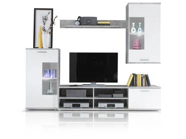 moderne wohnwand mit viel stauraum, moderne wohnwände online kaufen, wohnwand in div. farben, Design ideen