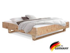 ZARUBA Zirbenbett mit Holz-Kufen, Material Massivholz, Zirbe unbehandelt, ohne Kopfteil