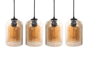 SERRY Hängelampe mit 4 Leuchten, Material Glas, braun
