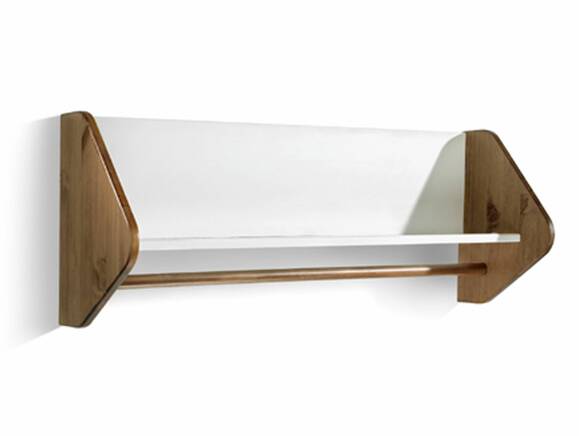 JAMIE Wandregal, Material Massivholz, Kiefer weiss lackiert