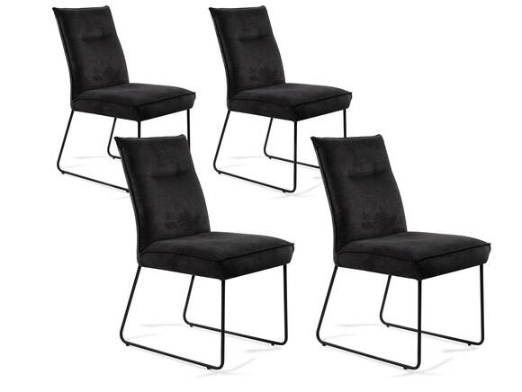 MALVIN II 4er Set Polsterstühle, Gestell Metall/Stoffbezug