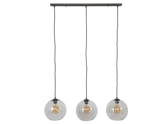 DAKONA Pendelleuchte mit 3 Leuchten, Material Klarglas, Metall