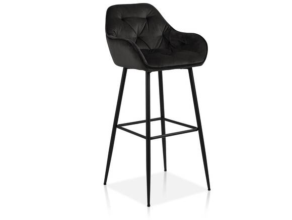 BALCO Barhocker, Samtoptik, Metall schwarz