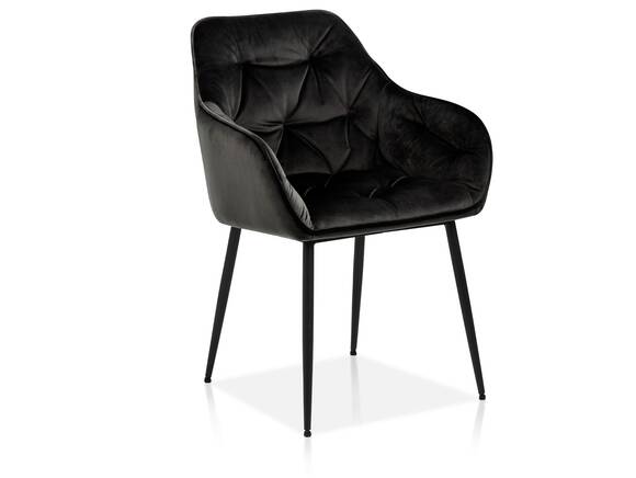 BALCO Schalenstuhl, Samtoptik, Metall schwarz Graubraun