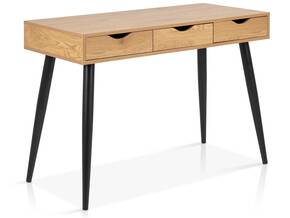 NERY Schreibtisch, Material Spanplatte, Wildeiche Dekor, schwarz
