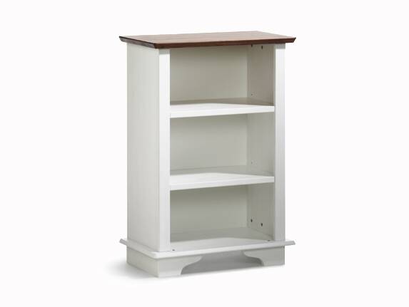JAMIE Standregal niedrig, Material Massivholz, Kiefer weiss lackiert