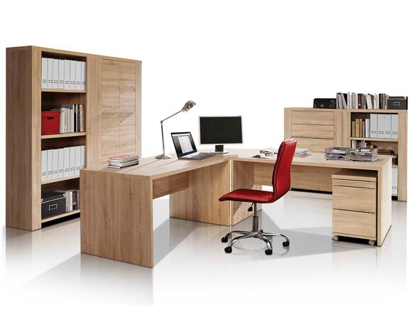 CAMILLO II Komplett-Büro, Material Dekorspanplatte, Eiche sonomafarbig