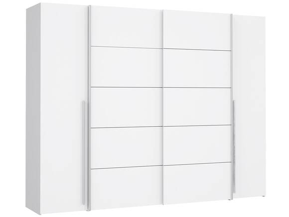 NEILA Drehtürenschrank / Schiebetürenschrank, Material Dekorspanplatte weiss