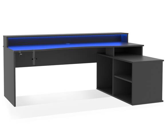 TEZO BIG Gaming Schreibtisch, Material Dekorspanplatte, schwarz matt
