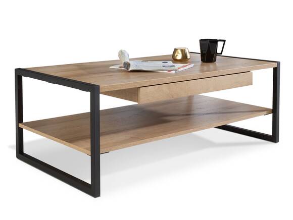 HAVANO Couchtisch, Material Dekorspanplatte, Riviera Eichefarbig/schwarz