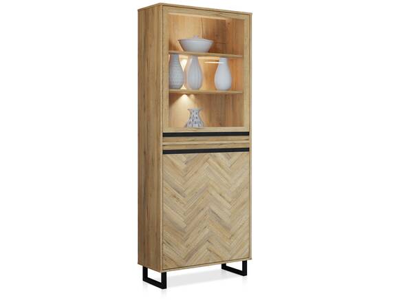 SOTICO Vitrine II, Material Dekorspanplatte, eichefarbig