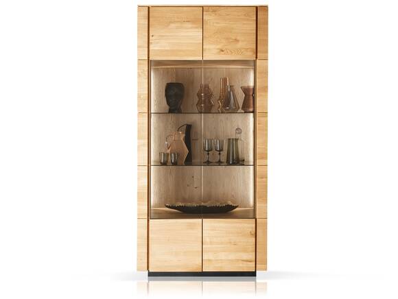 NATANO Vitrine II, Material Massivholz, Wildeiche geölt
