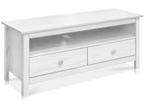TOBINO Lowboard/TV-Board, Material Massivholz, Kiefer Kiefer weiss