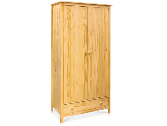 TOBINO Kleiderschrank 2trg, Material Massivholz, Kiefer Kiefer natur