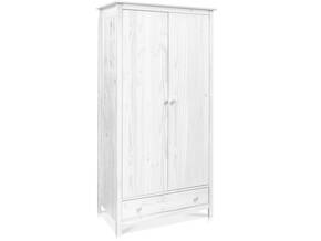 TOBINO Kleiderschrank 2trg, Material Massivholz, Kiefer Kiefer weiss