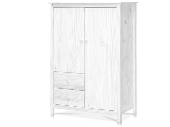 TOBINO Kleiderschrank/Wäscheschrank 2trg, Material Massivholz, Kiefer Kiefer weiss