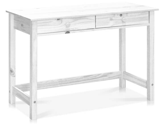 TOBINO Schreibtisch/Konsole, Material Massivholz, Kiefer Kiefer weiss