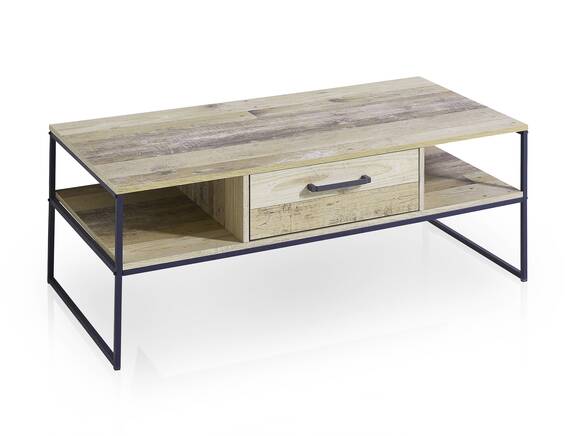 RAMINA Couchtisch 120x60 cm, Material Dekorspanplatte, Used Style braun/anthrazit