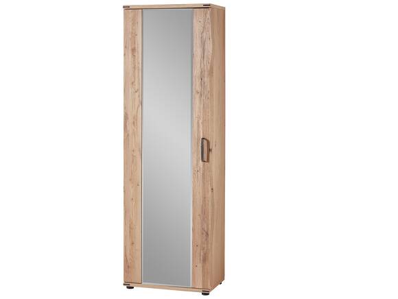 BANTY Garderobenschrank, Material Teilmassiv, Wildeiche