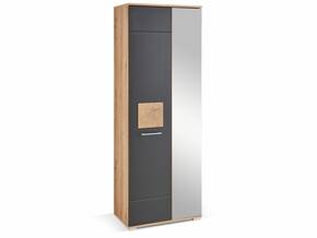 FARNERO Garderobenschrank, Material Spanplatte, Artisan eichefarbig/schwarz