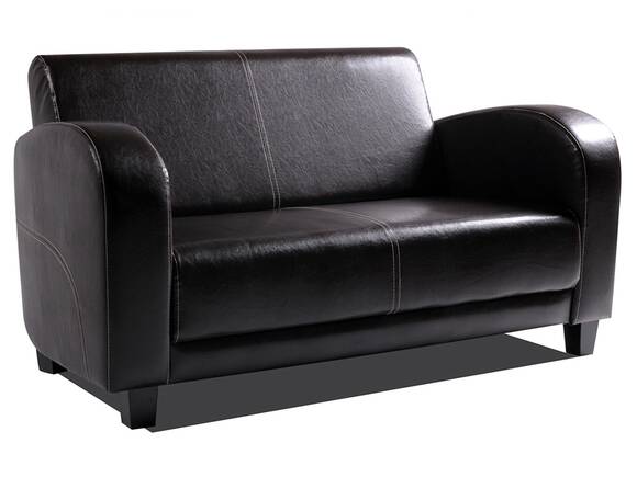 ANTO Sofa 2-Sitzer Antikbraun, Füsse nussbaumfarben