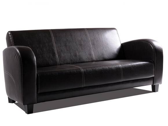 ANTO Sofa 3-Sitzer Antikbraun, Füsse nussbaumfarben